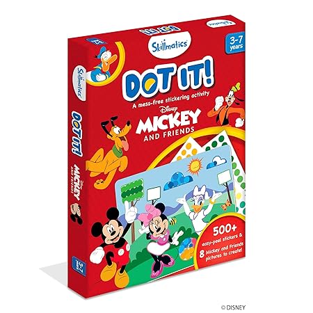 Skillmatics Art Activity-Dot It Mickey and Friends, Mess-Free Sticker Art for Kids,