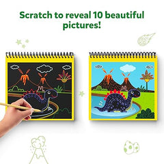 Skillmatics Magical Scratch Art Book for Kids - Dinosaurs, Craft Kits & Supplies, DIY Activity & Stickers, Gifts for Toddlers, Girls & Boys Ages 3, 4, 5, 6, 7, 8, Travel Toys