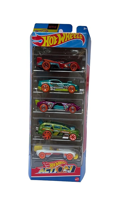 Hot Wheels 5 Car Gift Pack - HotWheels Action Pack Of 5 For Kids & Collectors