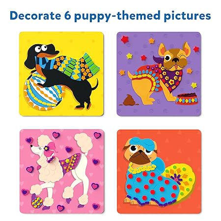 Skillmatics Art Activity - Fun With Foam Puppies, No Mess Sticker Art For Kids,