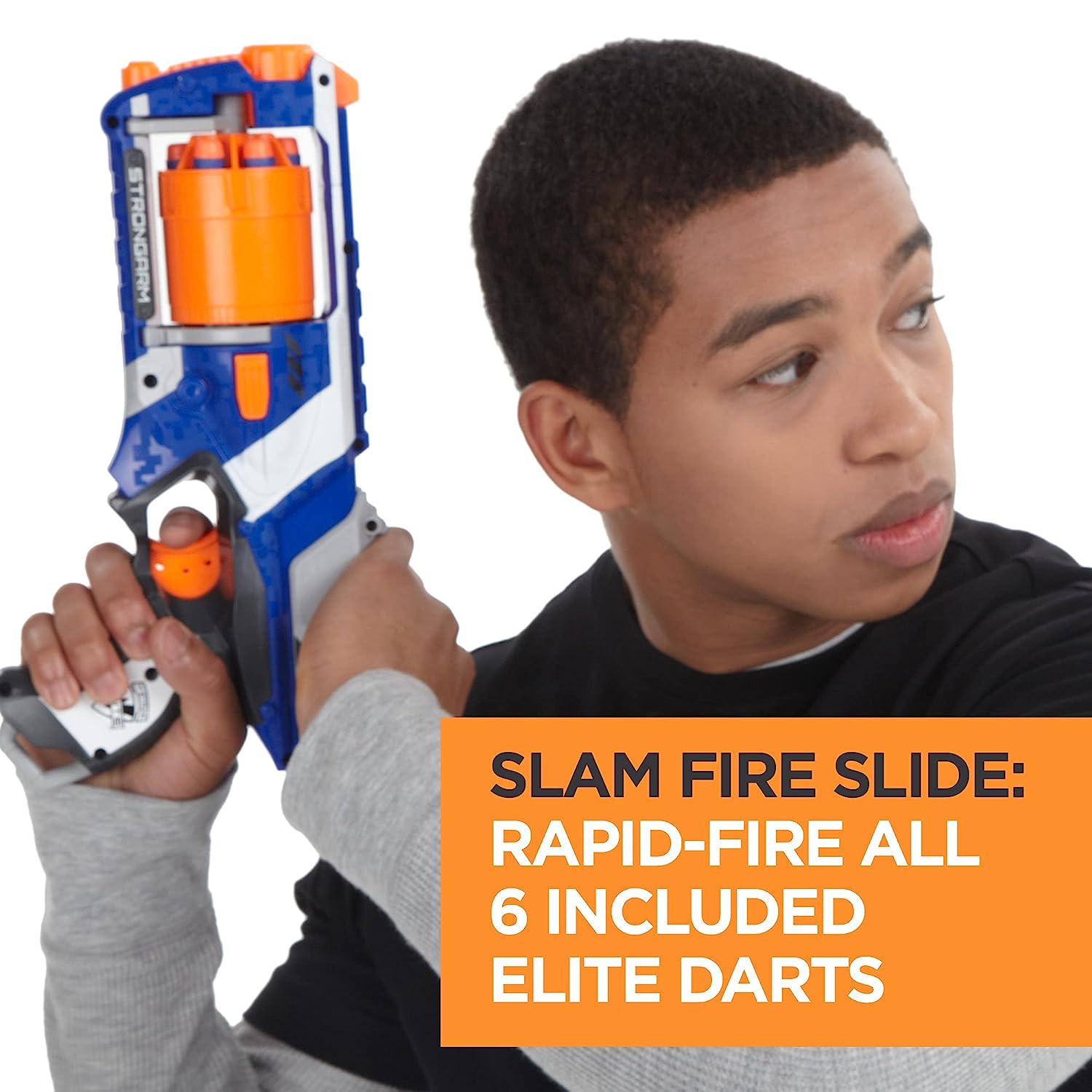 Nerf Disruptor Elite Blaster - 6-Dart Rotating Drum, Slam Fire, Includes 6  Official Nerf Elite Darts - for Kids, Teens, Adults, ( Exclusive)