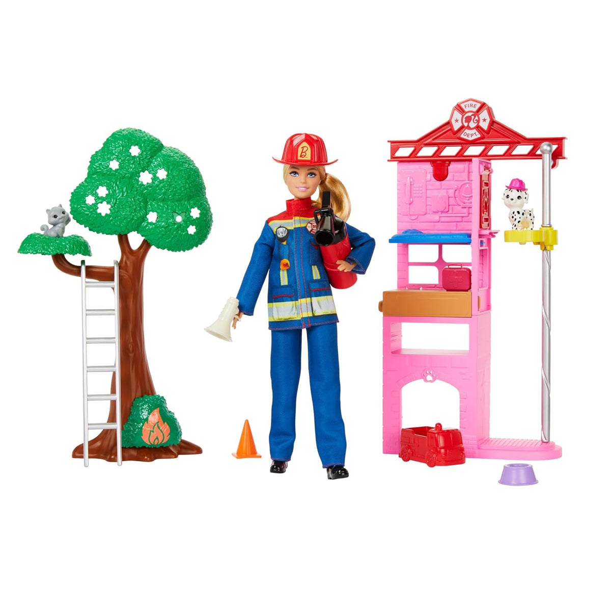 Barbie Firefighter Playset With Blonde Fashion Doll For Kids Ages 3+