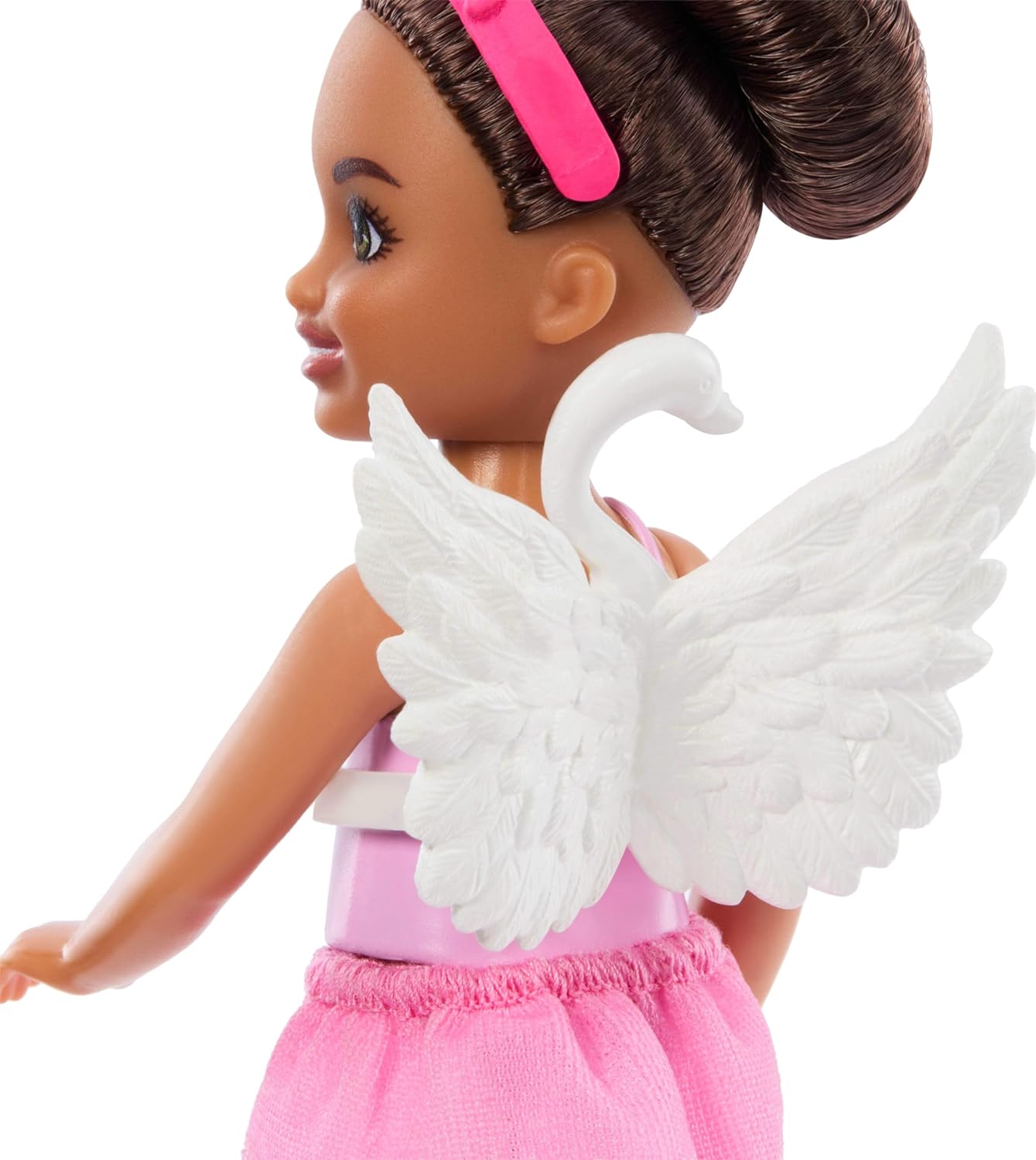 Barbie Toys, Chelsea Doll & Accessories Ballerina Set, Career Brunette Small Doll with 5 Dance-Themed Pieces Including Swan Wings