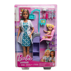 Barbie Careers Brown Hair Dentist Doll and Playset with Accessories Medical Doctor Set for Kids Ages 3+