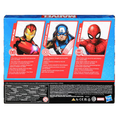 Marvel 6-Inch 3 Pack Set Including Iron Man, Captain America, and Spider-Man Action Figure, Super Hero Toys for Kids, Ages 4+