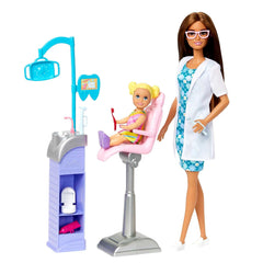 Barbie Careers Brown Hair Dentist Doll and Playset with Accessories Medical Doctor Set for Kids Ages 3+