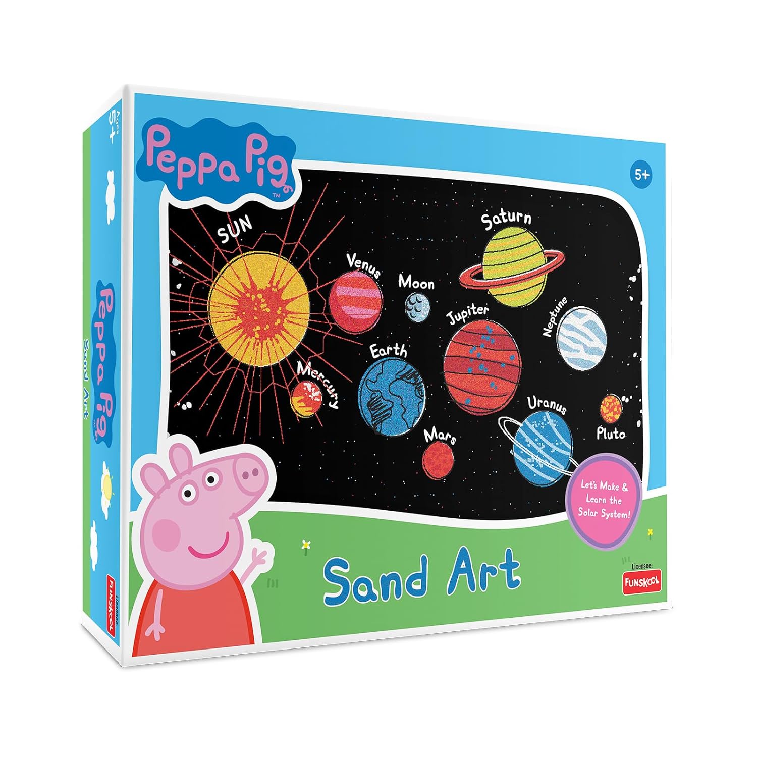 Funskool Handycrafts Peppa Pig Sand Art DIY Kit Learn The Solar System for Ages 5+