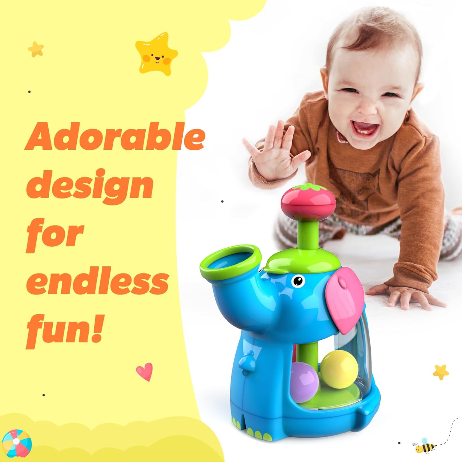 Funskool Giggles Jumbo Push & Twirl Spin Toy for Toddlers for Ages 1+