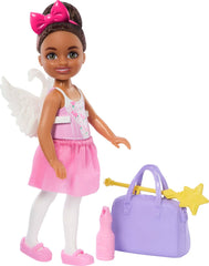 Barbie Toys, Chelsea Doll & Accessories Ballerina Set, Career Brunette Small Doll with 5 Dance-Themed Pieces Including Swan Wings