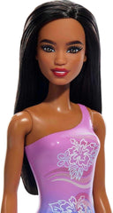 Barbie Beach Doll With Dark Brown Hair Wearing Tropical Purple Swimsuit For Kids Ages 3+