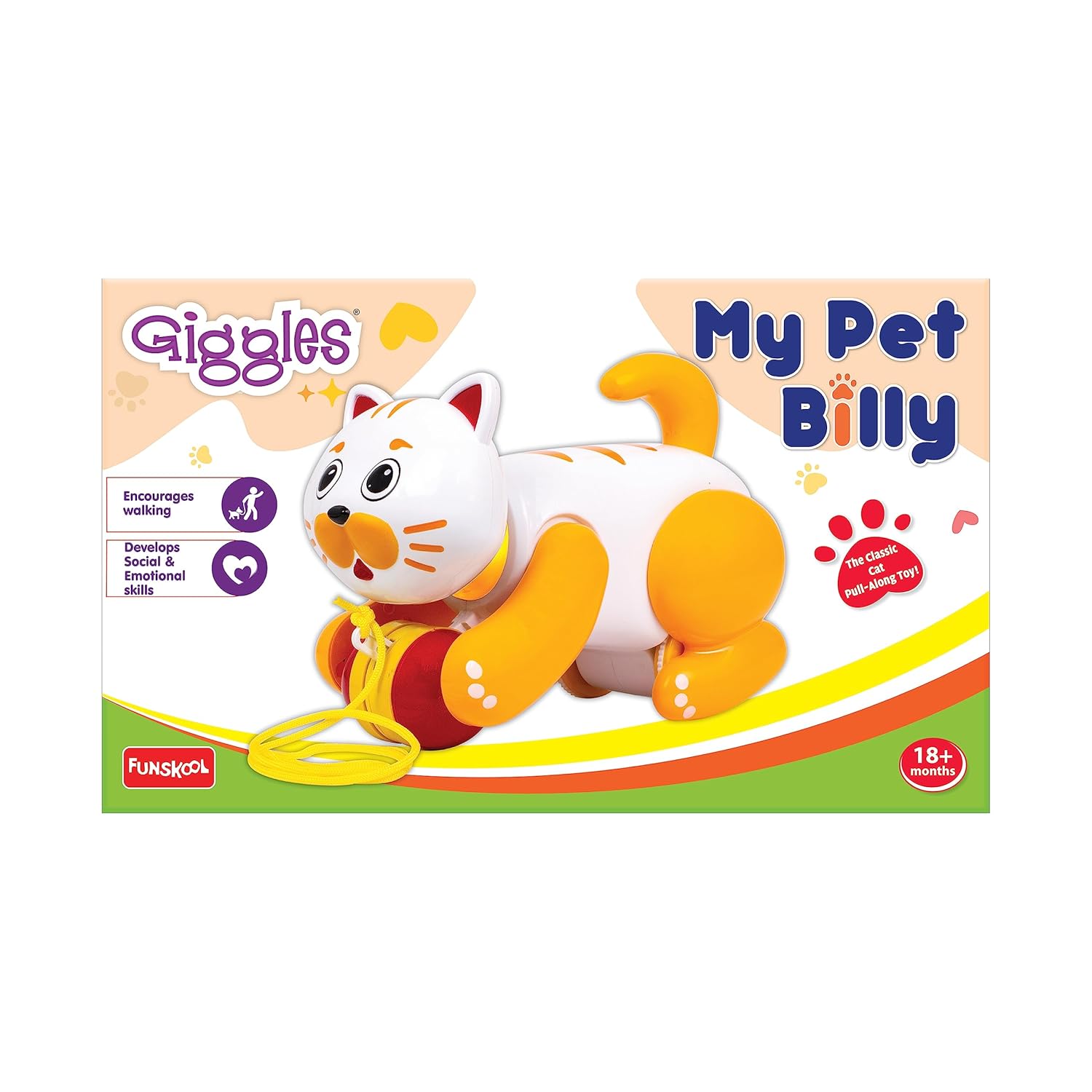 Funskool Giggles My Pet Billy Pull Along Toy For Kids Ages 2 Years & Up