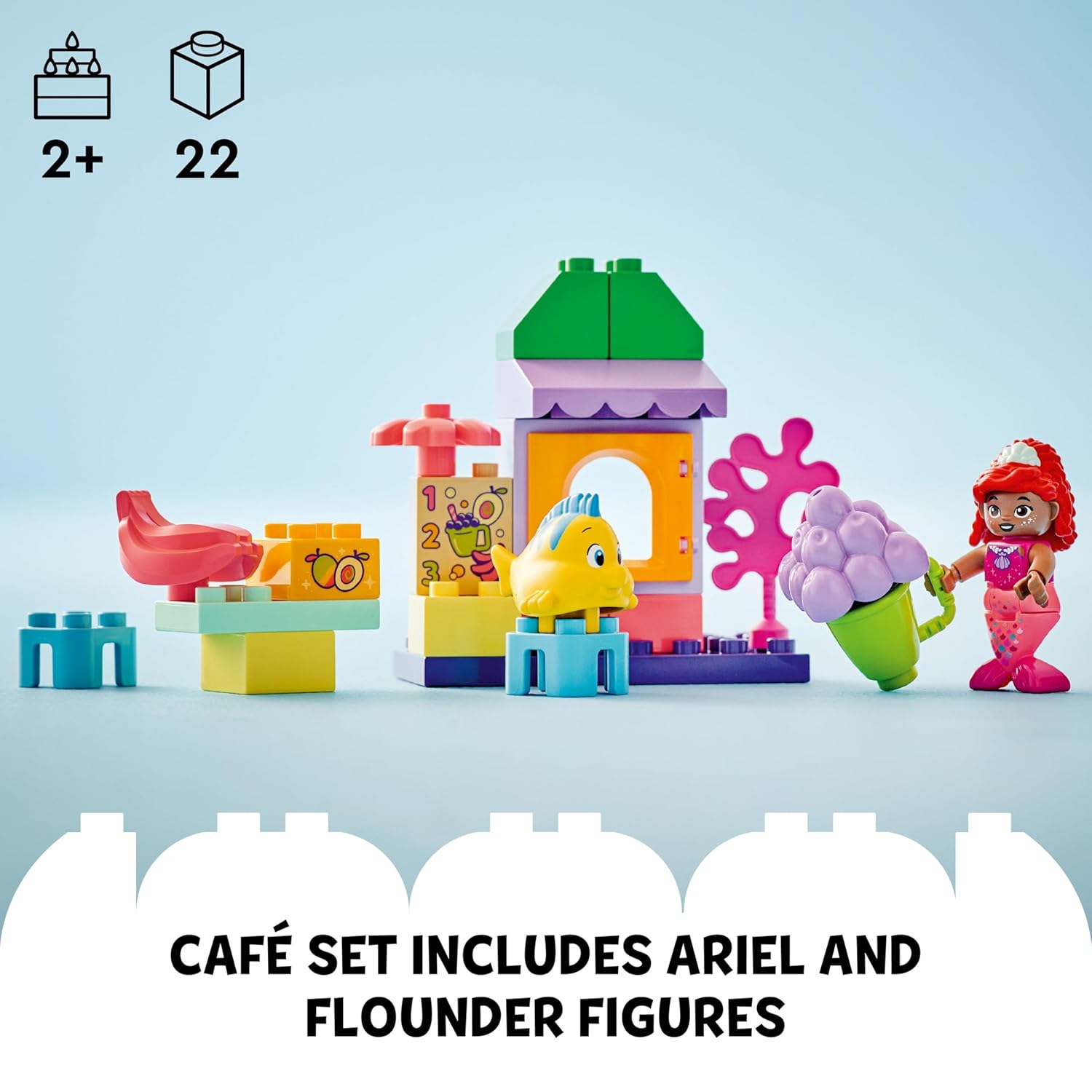 LEGO DUPLO Disney Ariel and Flounderâ€™s CafÃ© Stand Set Building Kit for Ages 2+