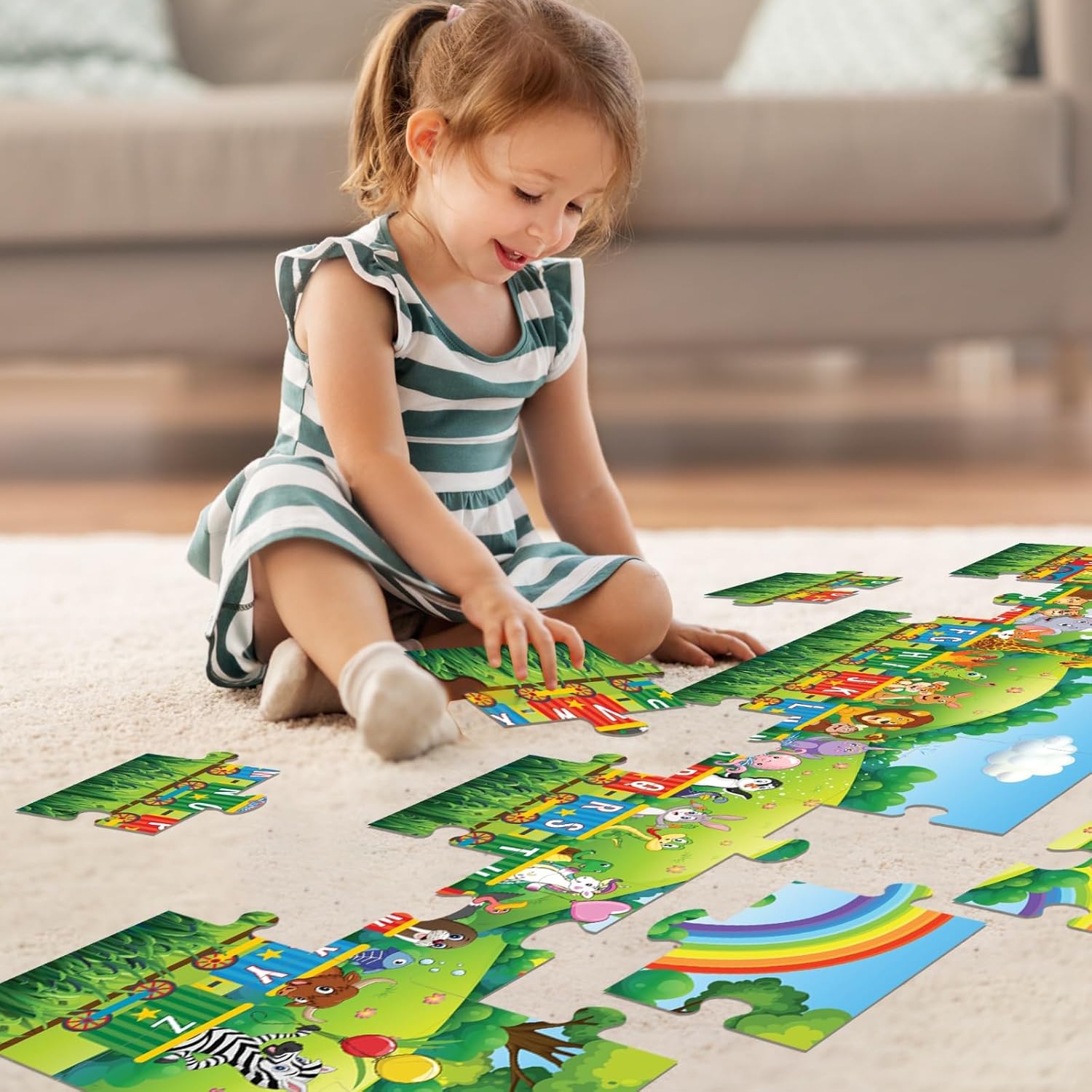 FLO Toys 6 Feet Puzzle Alphabet Floor Puzzle For Kids Ages 2+