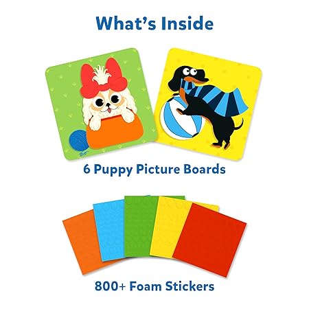 Skillmatics Art Activity - Fun With Foam Puppies, No Mess Sticker Art For Kids,