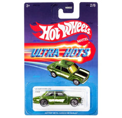 Hot Wheels Ultra Hots Retro 2024 Edition 1:64 Scale 71 Datsun 510 Die-Cast Vehicles with Full Front & Rear Decoration VUM Parts for Ages 3+