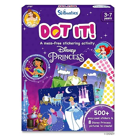 Skillmatics Paper Art Activity- Dot It Disney Princess, No Mess Sticker Art For Kids