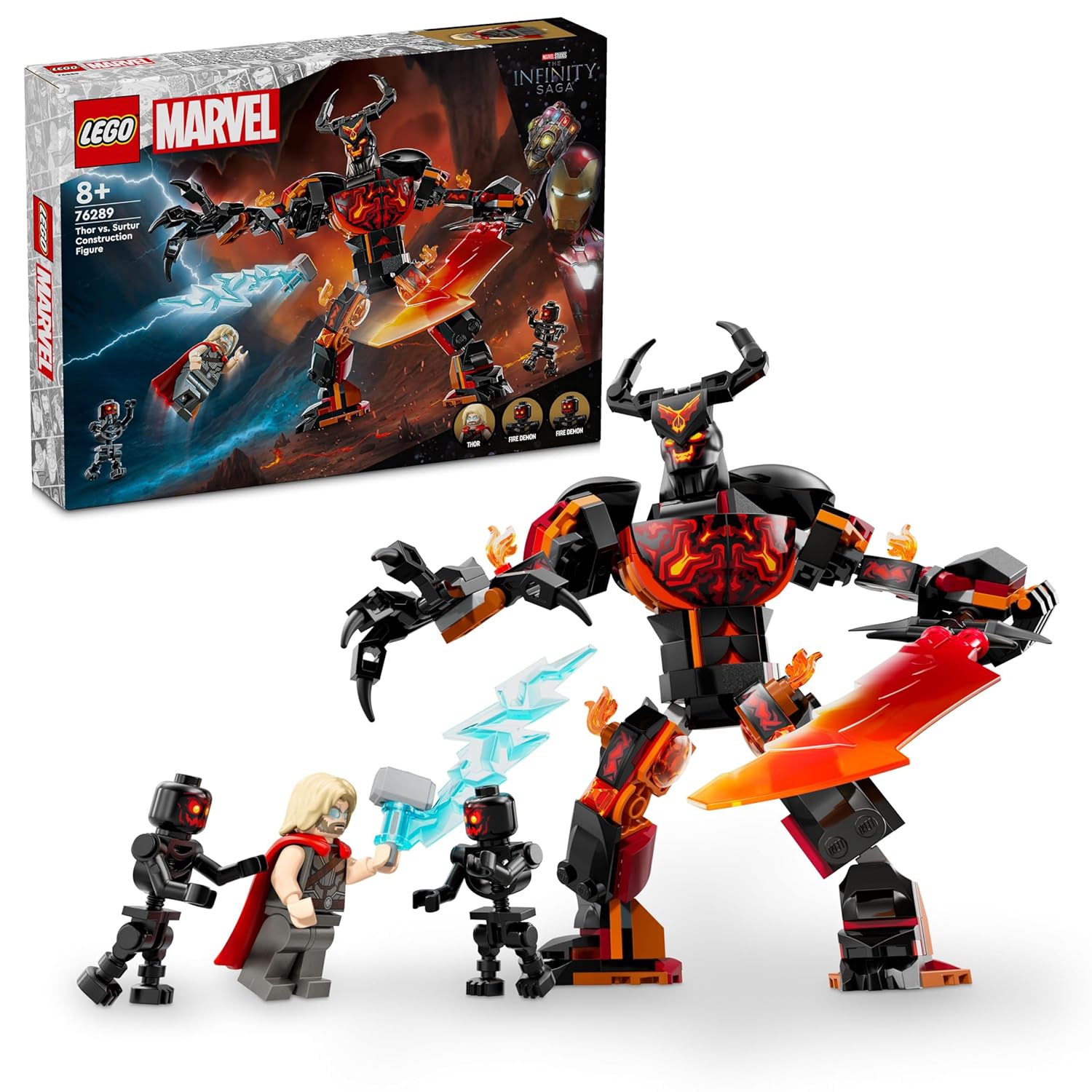 LEGO Marvel Thor vs. Surtur Figure Building Kit for Ages 8+