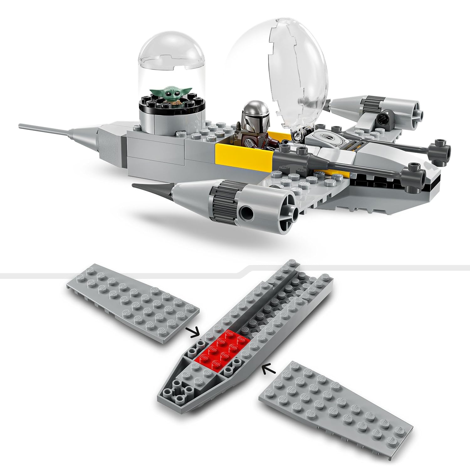 LEGO Star Wars Mando and Grogu’s N-1 Starfighter Building Kit For Ages 4+