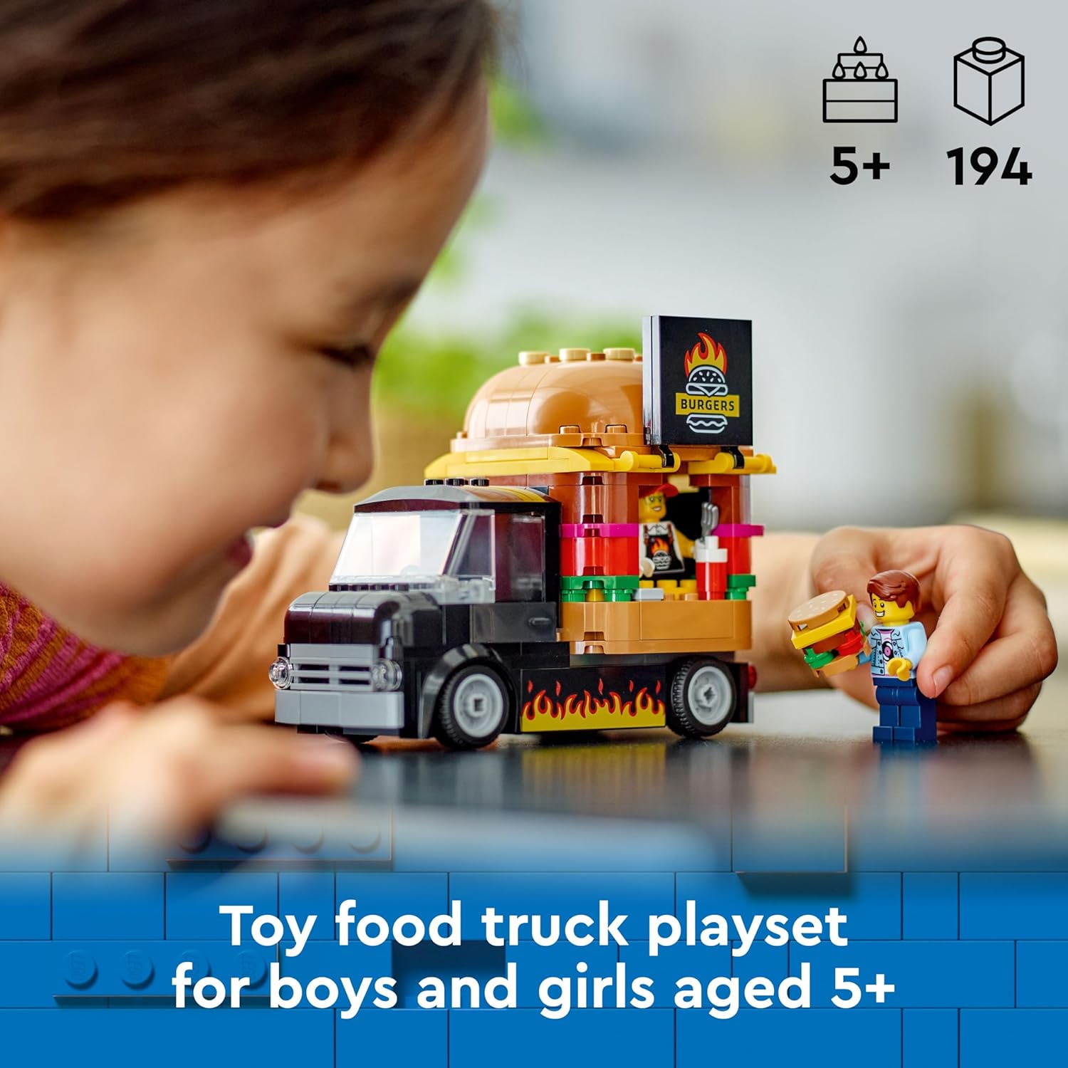 LEGO City Burger Truck Building Kit For Ages 5+