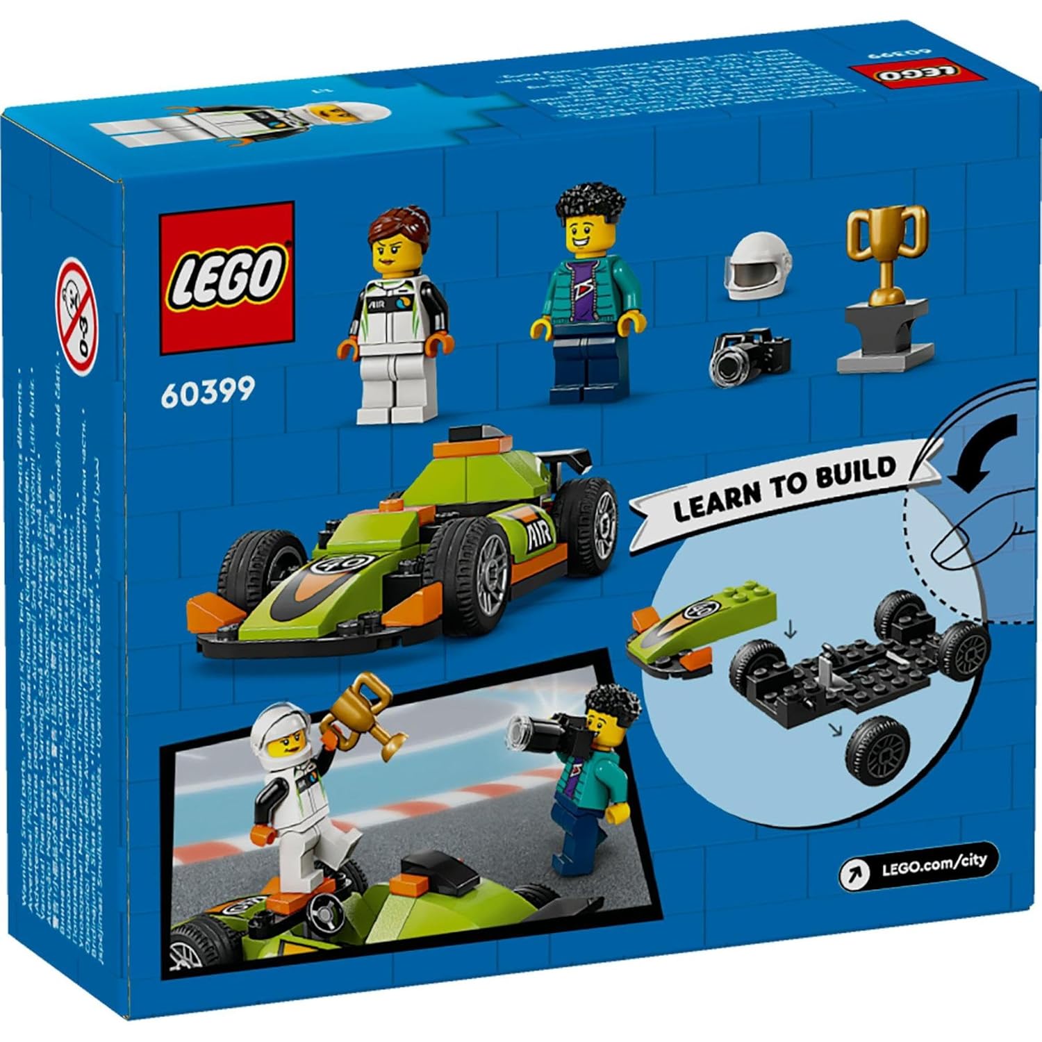 LEGO City Green Race Car Racing Vehicle Building Kit For Ages 4+