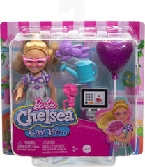 Barbie Toys, Chelsea Doll & Accessories Florist Set, Career Blonde Small Doll with 5 Flower Shop-Themed Pieces Including Bouquet & Register