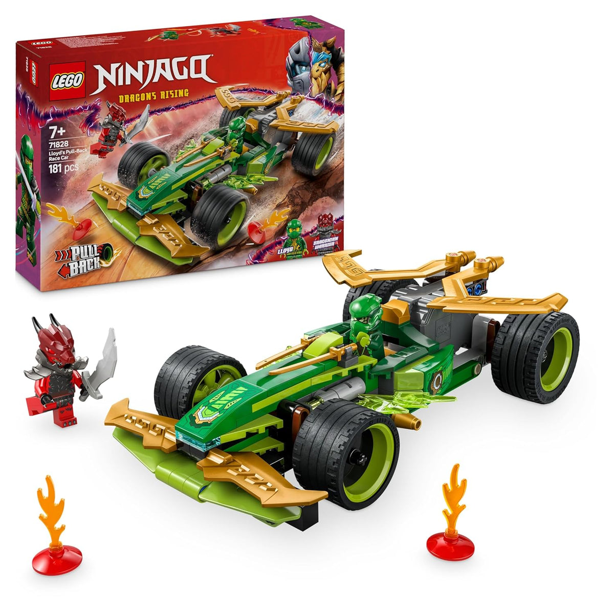 LEGO NINJAGO Lloyd’s Pull-Back Race Car Building Kit For Ages 7+