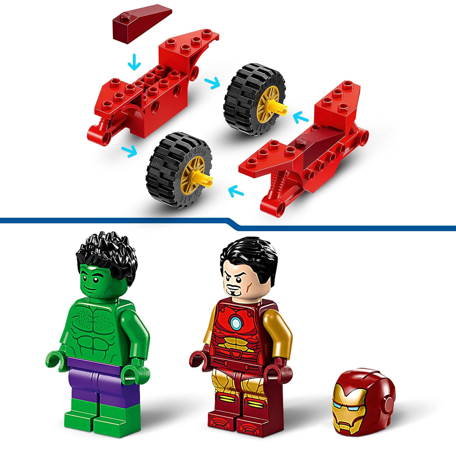 LEGO Marvel Iron Man with Bike and The Hulk Building Kit for Ages 4+