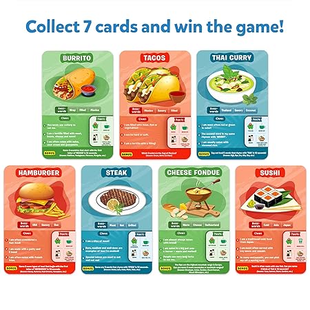 Skillmatics Card Game - Guess in 10 Foods Around The World, Educational Travel Toys for Boys, Girls, and Kids