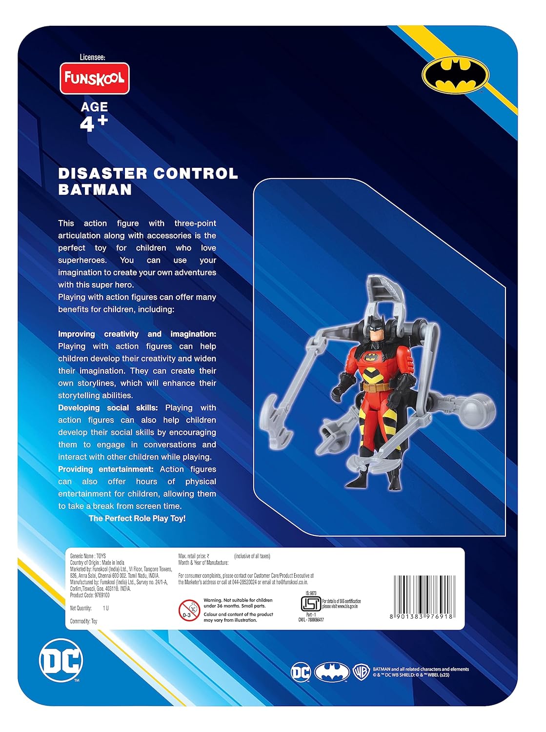 Funskool Disaster Control Batman Action Figurine for Ages 4+ (Card & Design May Vary)