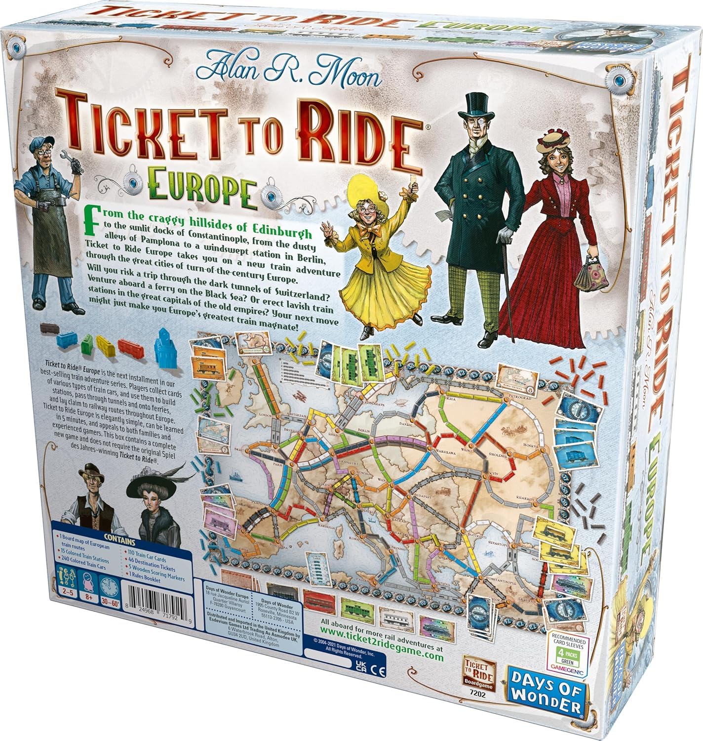 Amodee Ticket To Ride Europe 2-4 Person Strategy Board Game For Teenagers & Adults Ages 14+ By Days of Wonder