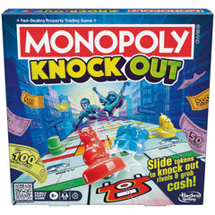 Monopoly Knockout 2-8 Players Fun Family Board Game for Kids and Adults Ages 8+