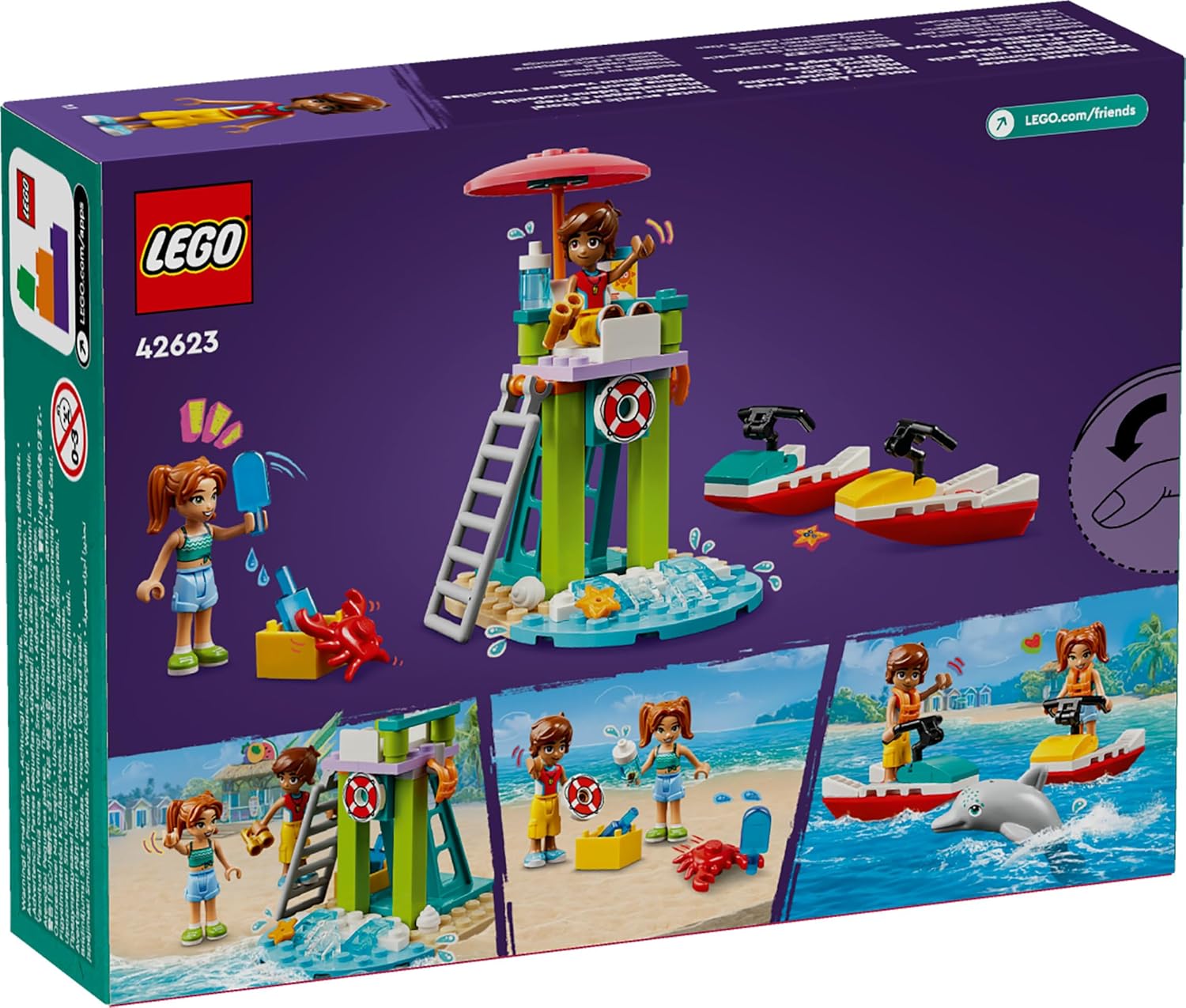 LEGO Friends Beach Water Scooter Lifeguard Toy Playset Kit for Ages 5+