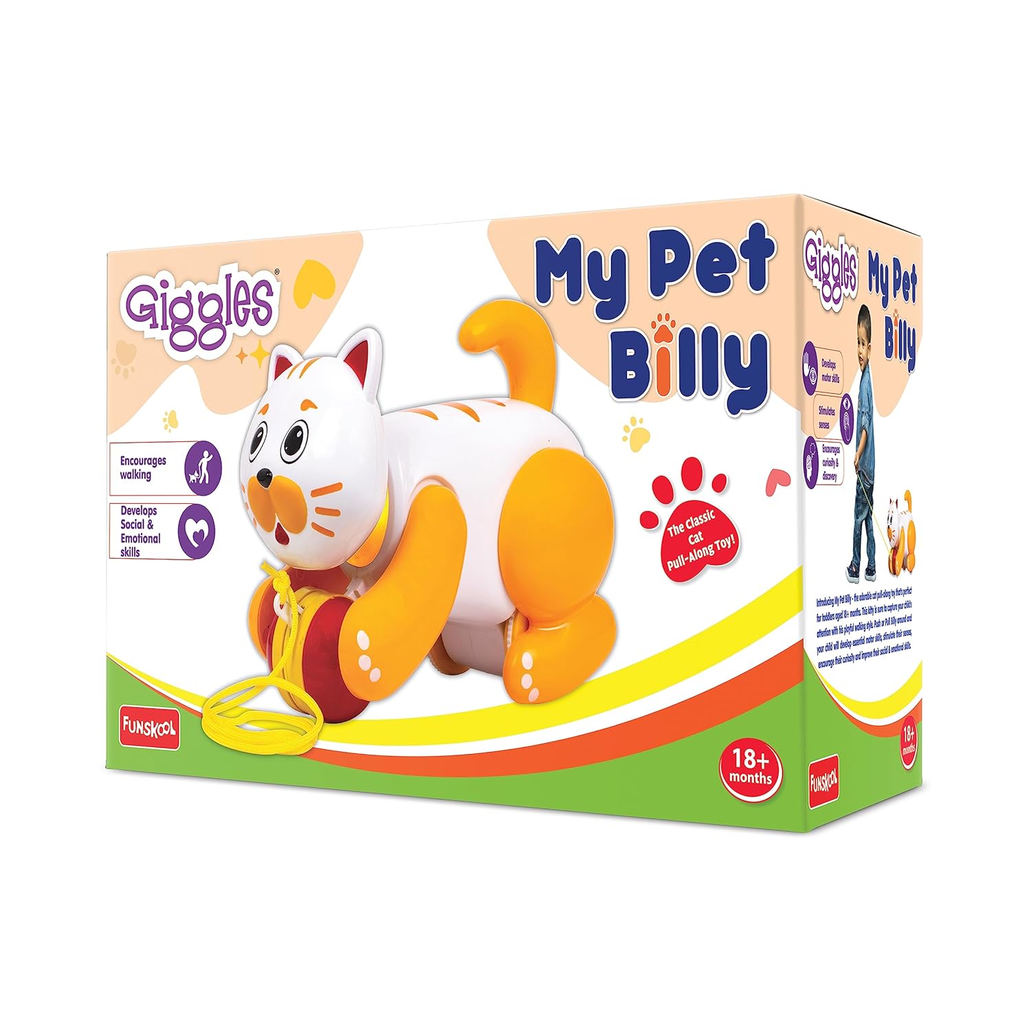 Funskool Giggles My Pet Billy Pull Along Toy For Kids Ages 2 Years & Up