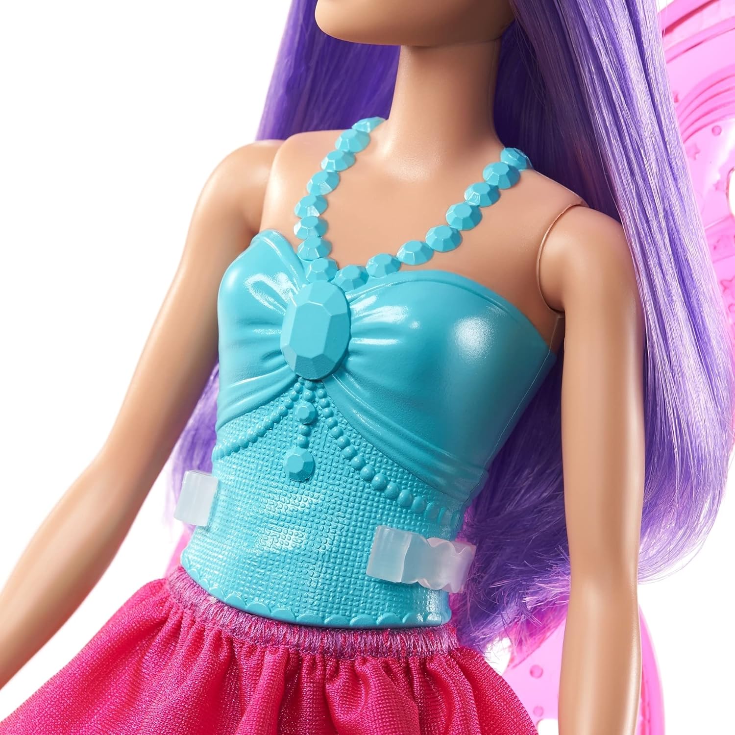 Barbie Dreamtopia 11.5-inch Purple Hair Fairy Doll Wearing Skirt, Clip-On Wings & Tiara, for Kids Ages 3 and UP