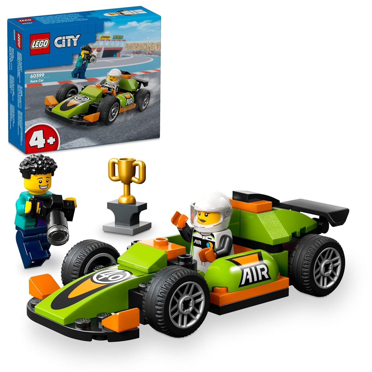 LEGO City Green Race Car Racing Vehicle Building Kit For Ages 4+