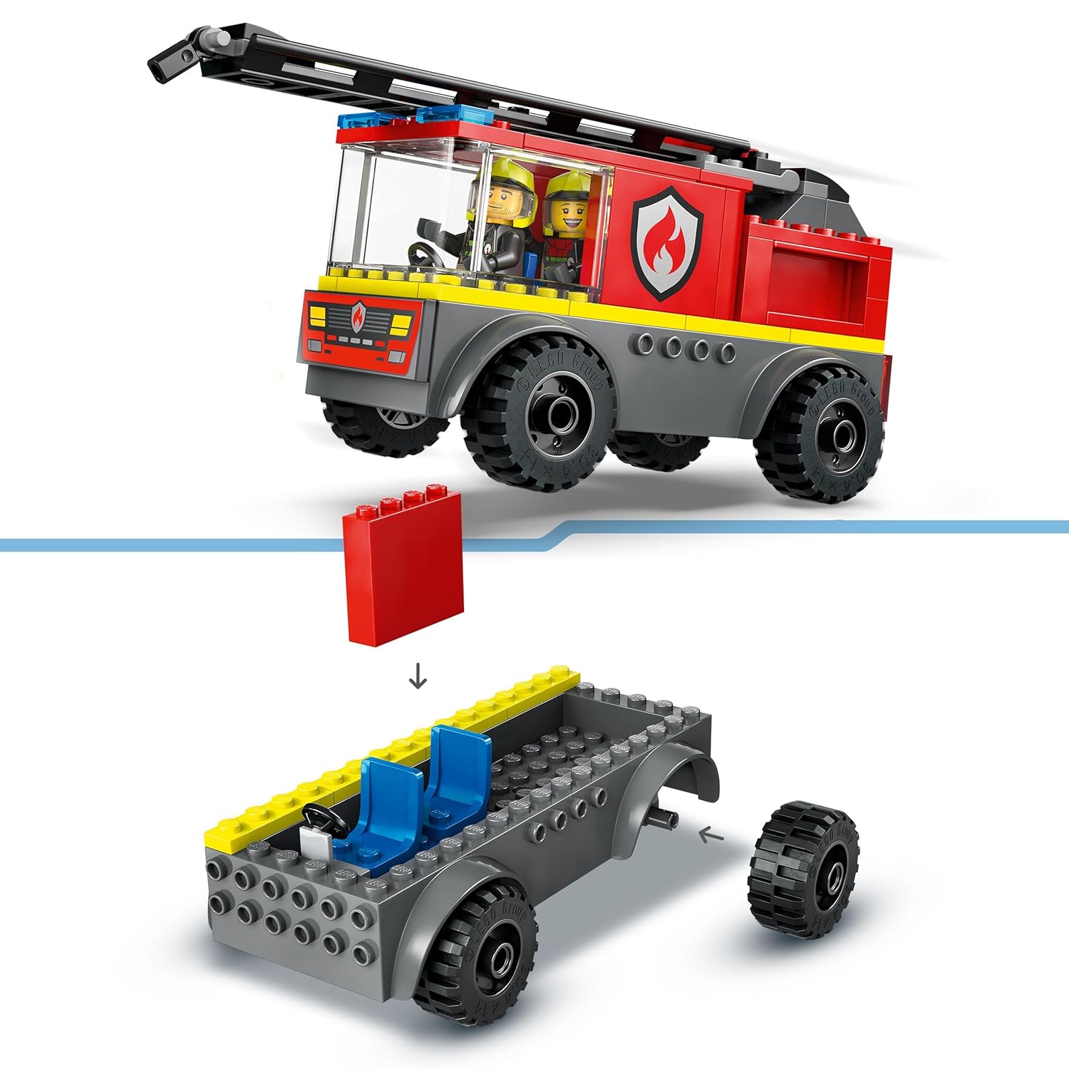 LEGO City Fire Ladder Truck With Firefighter Building Kit For Ages 4+