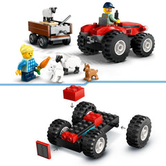 LEGO City Red Farm Tractor with Trailer & Sheep Building Kit For Ages 4+