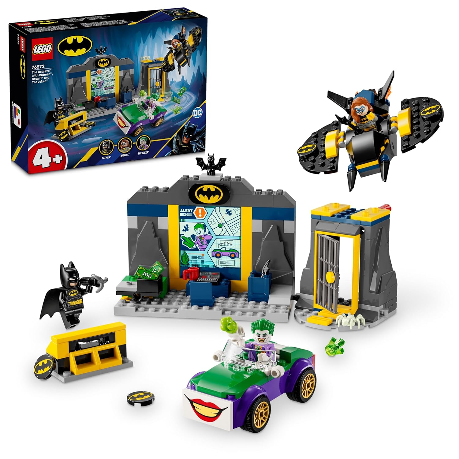 Buy LEGO DC Batman The Batcave with Batman, Batgirl & The Joker Toy Set ...