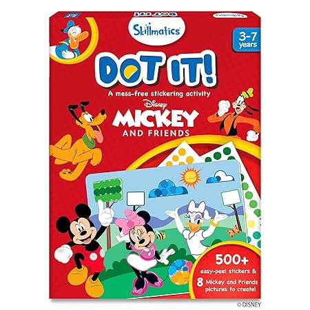 Skillmatics Art Activity-Dot It Mickey and Friends, Mess-Free Sticker Art for Kids,