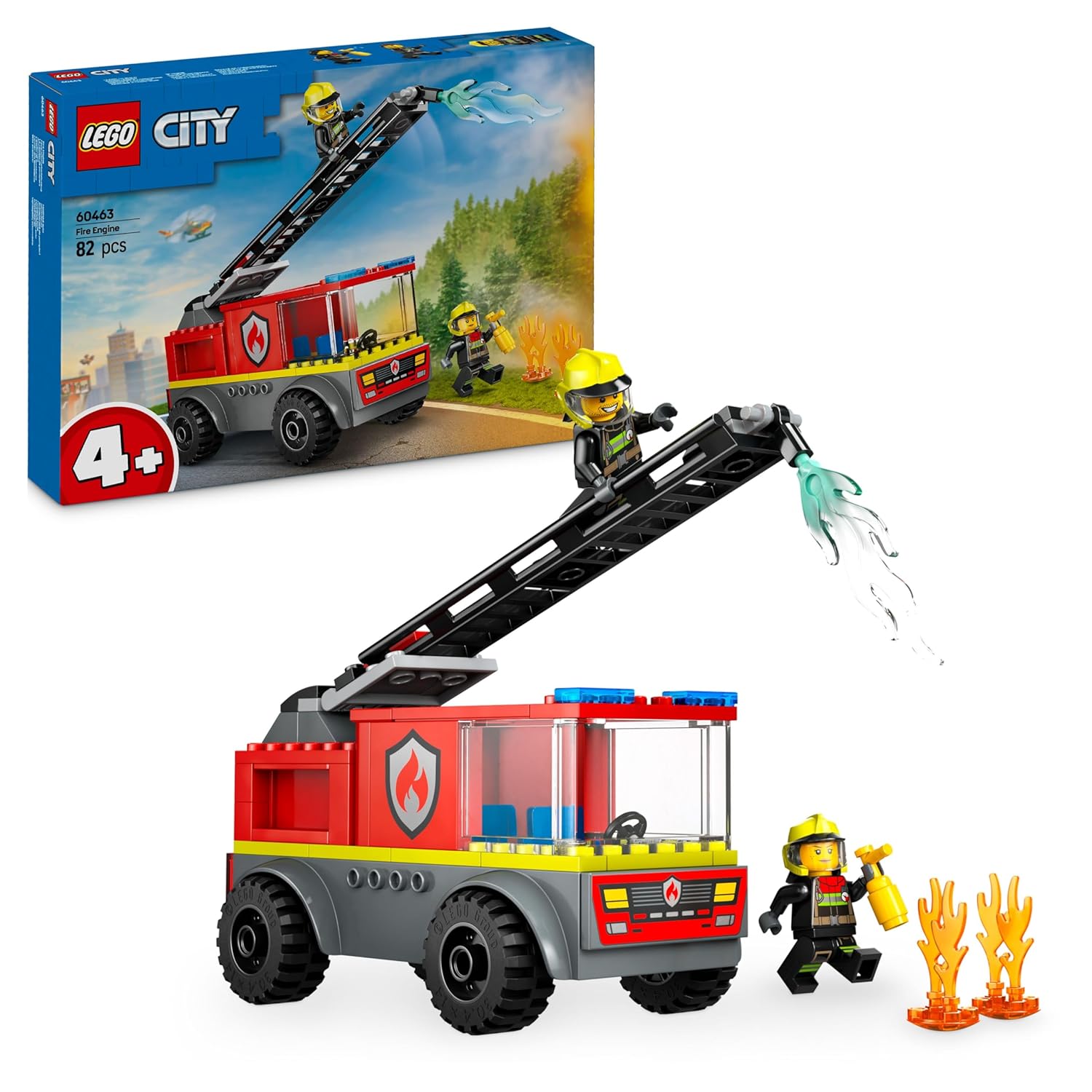 LEGO City Fire Ladder Truck With Firefighter Building Kit For Ages 4+