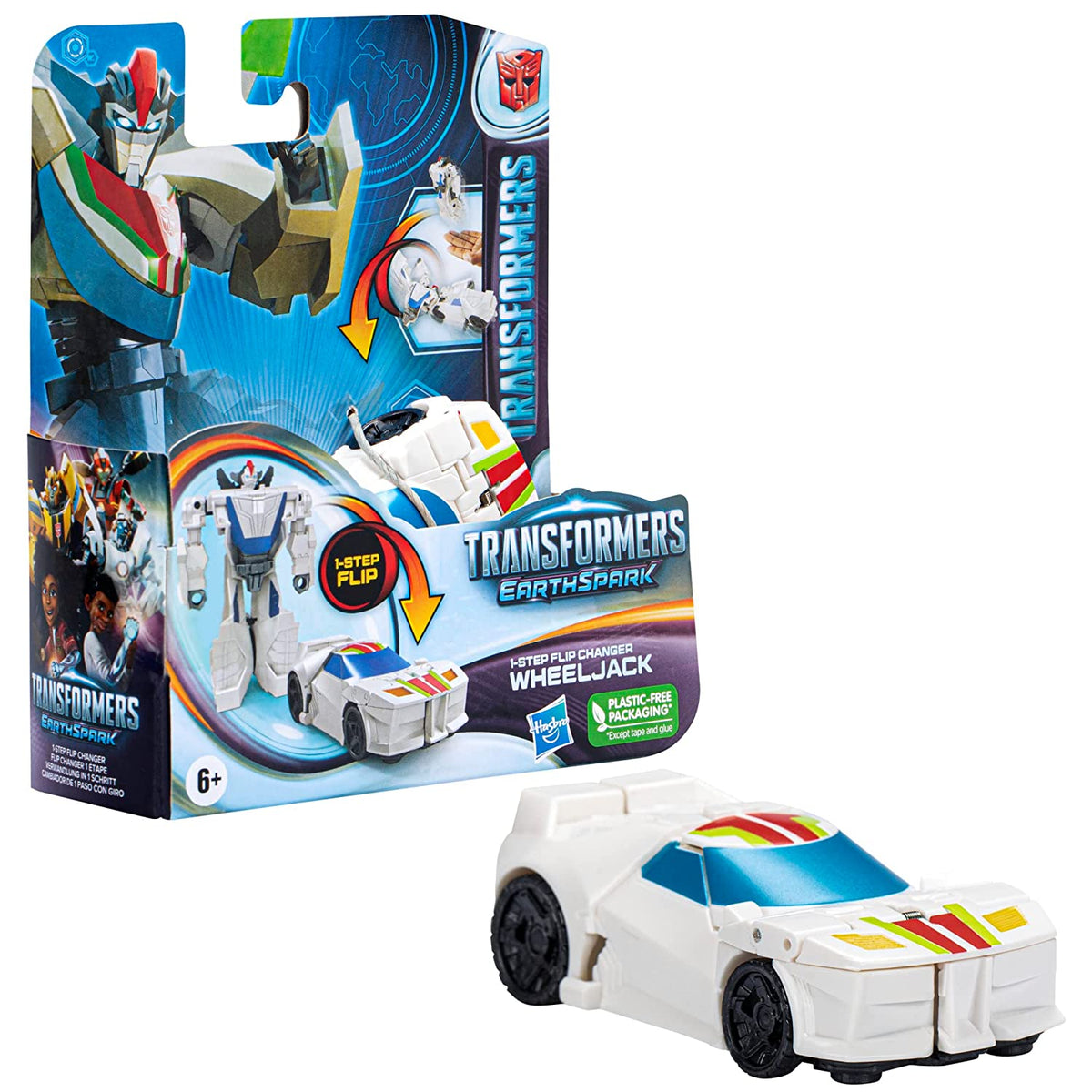 Transformers EarthSpark 1-Step Flip Changer 4 Inch Wheel Jack Action Figure Ages 6 Years and Up