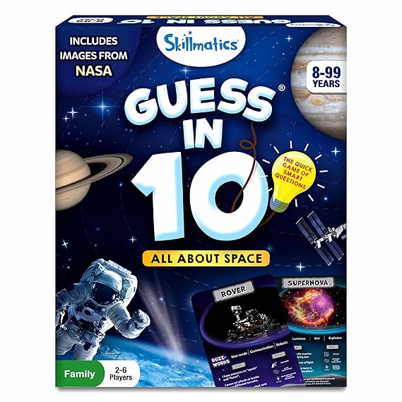 Skillmatics Card Game - Guess in 10 NASA Space, Perfect for Boys, Girls, Kids