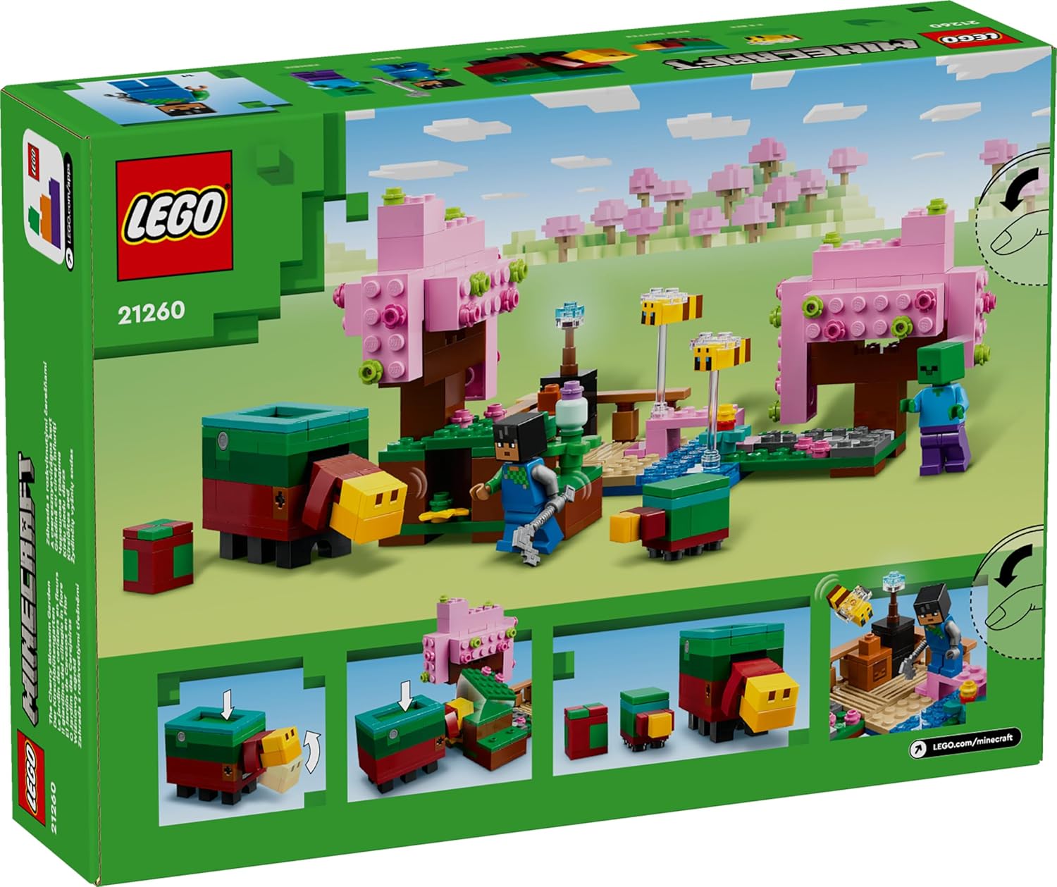 LEGO Minecraft The Cherry Blossom Garden Toy Playset Kit for Ages 8+