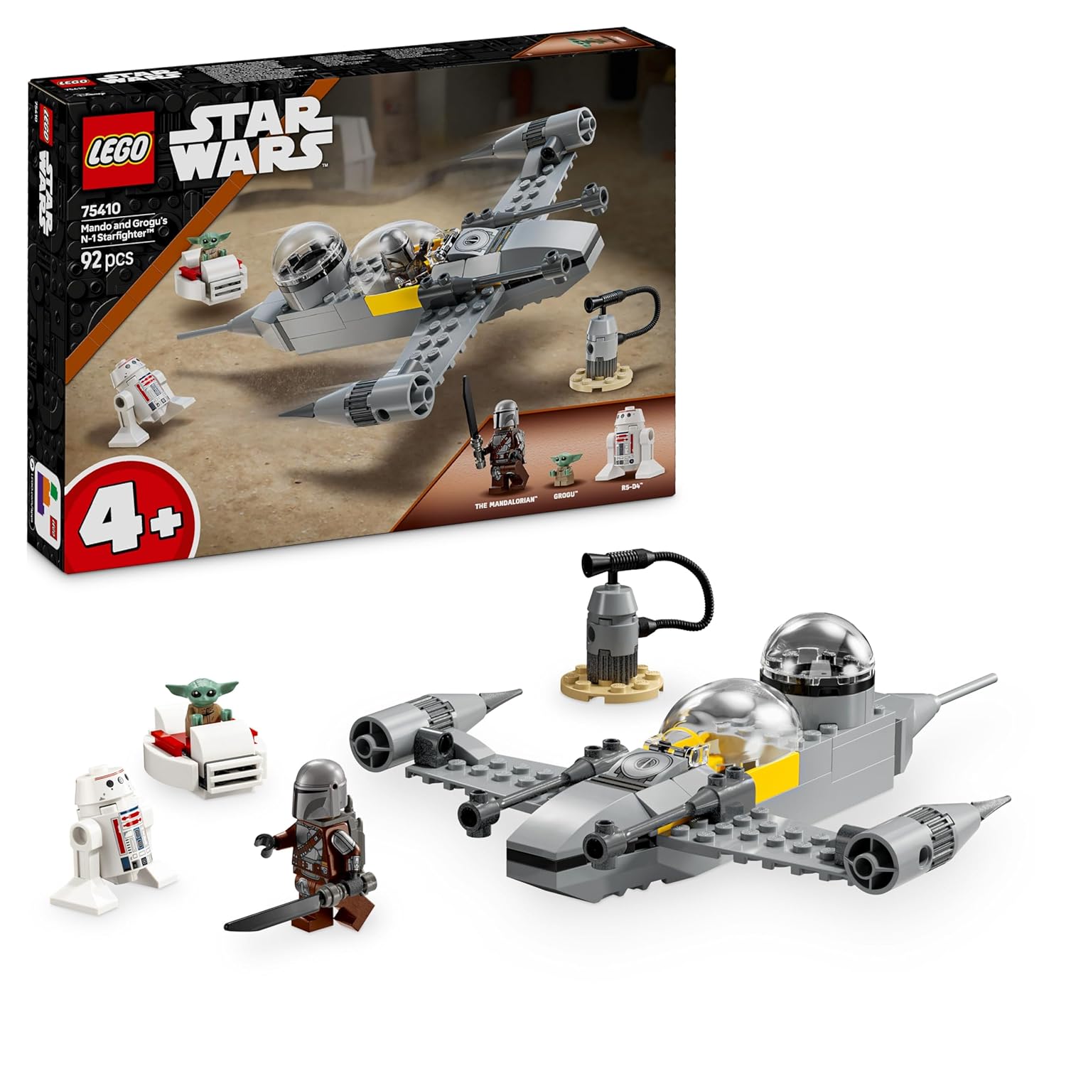 LEGO Star Wars Mando and Grogu’s N-1 Starfighter Building Kit For Ages 4+