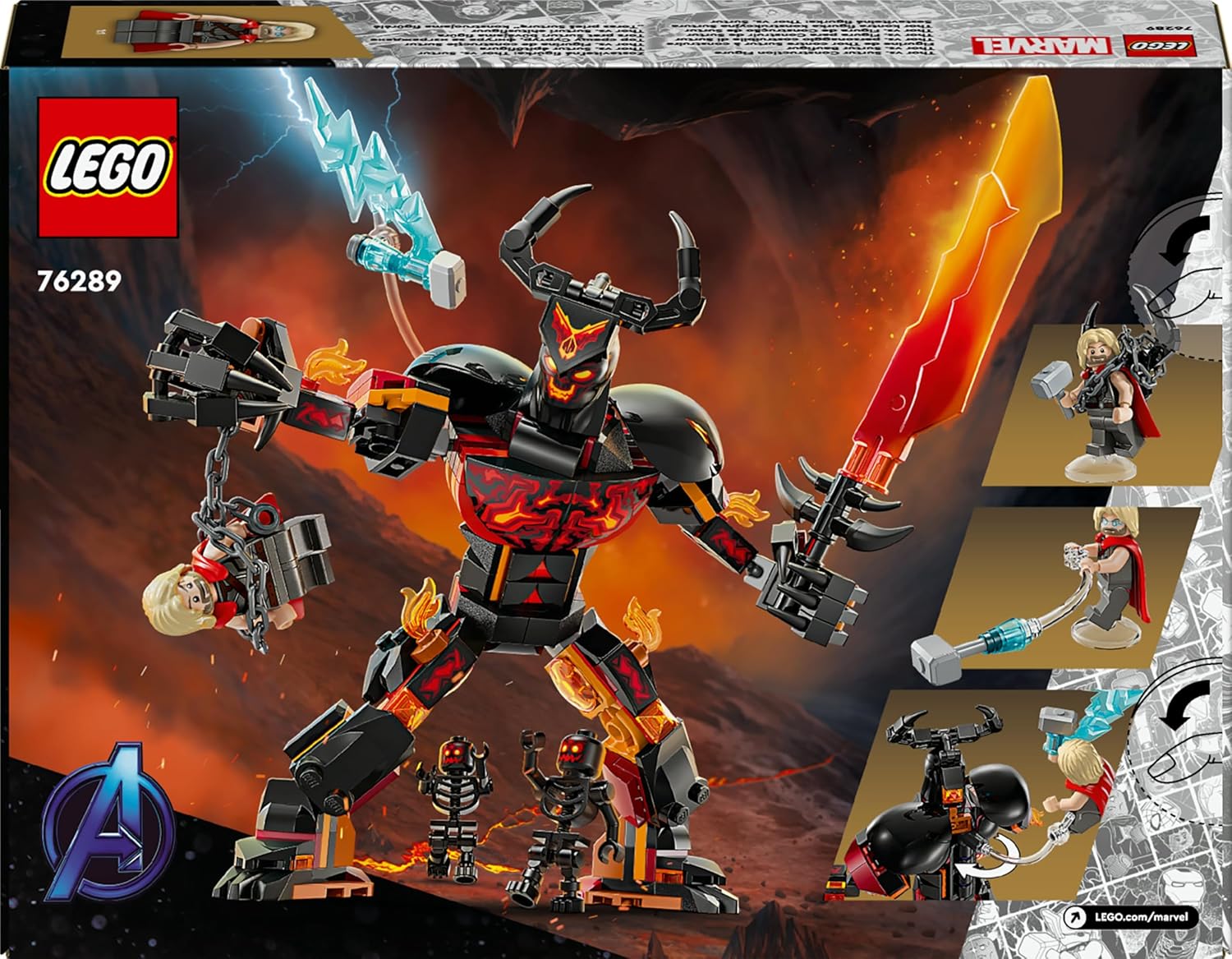 LEGO Marvel Thor vs. Surtur Figure Building Kit for Ages 8+