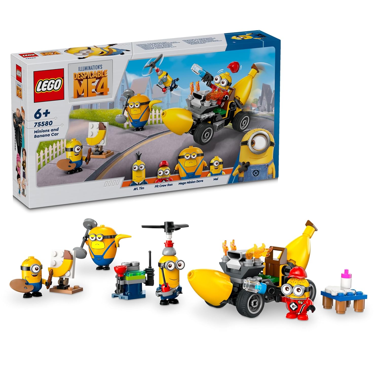 LEGO Despicable Me 4 Minions and Banana Car Toy Set for Ages 6+