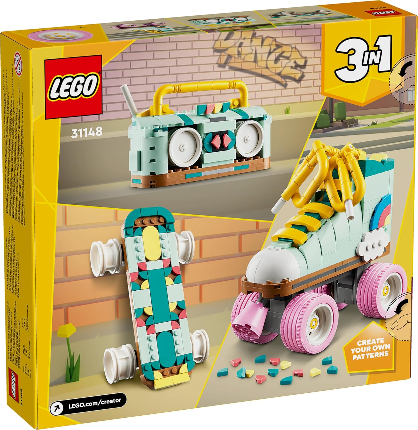 LEGO Creator Retro Roller Skate 3in1 Building Kit For Ages 8+