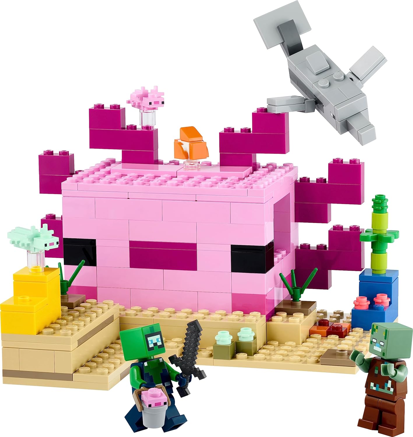 LEGO Minecraft The Axolotl House Building Kit for Ages 7+