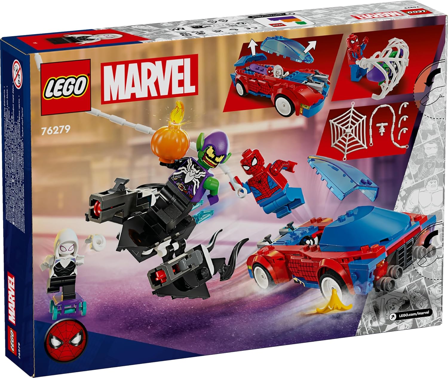 LEGO Marvel Spider-Man Race Car & Venom Green Goblin Building Kit For Ages 7+