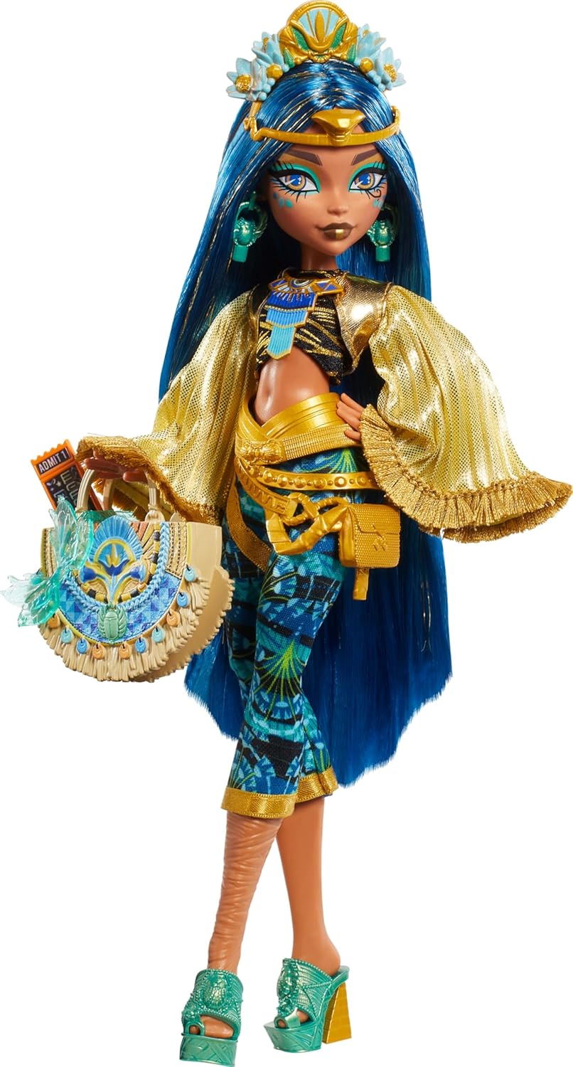 Monster High Cleo De Nile Doll with Glam Monster Fest Outfit and Festival Themed for Kids 8-15 Years